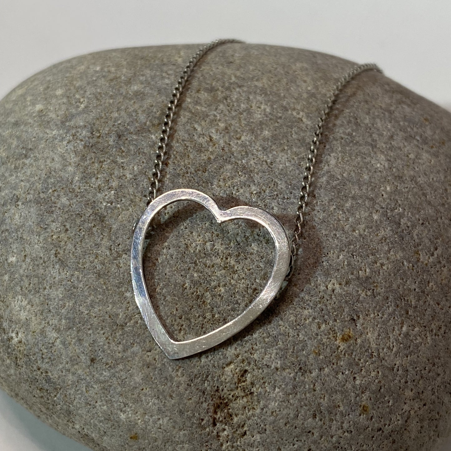 Vintage Sterling Silver .925 Heart Necklace