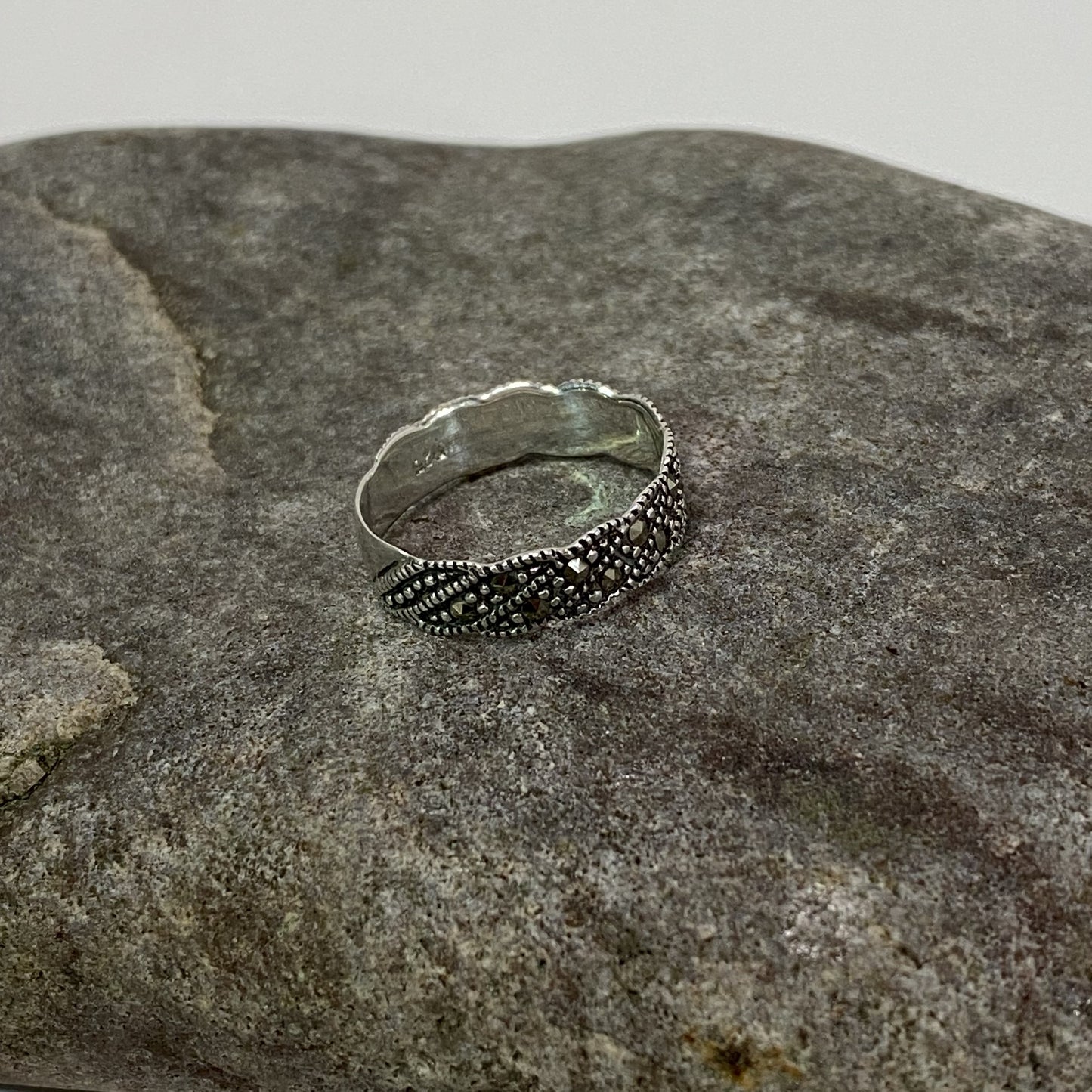 Sterling Silver .925 Marcasite Band Ring