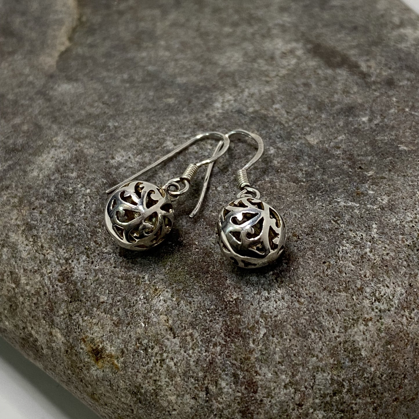 Sterling Silver .925 Filigree Dangle Earrings
