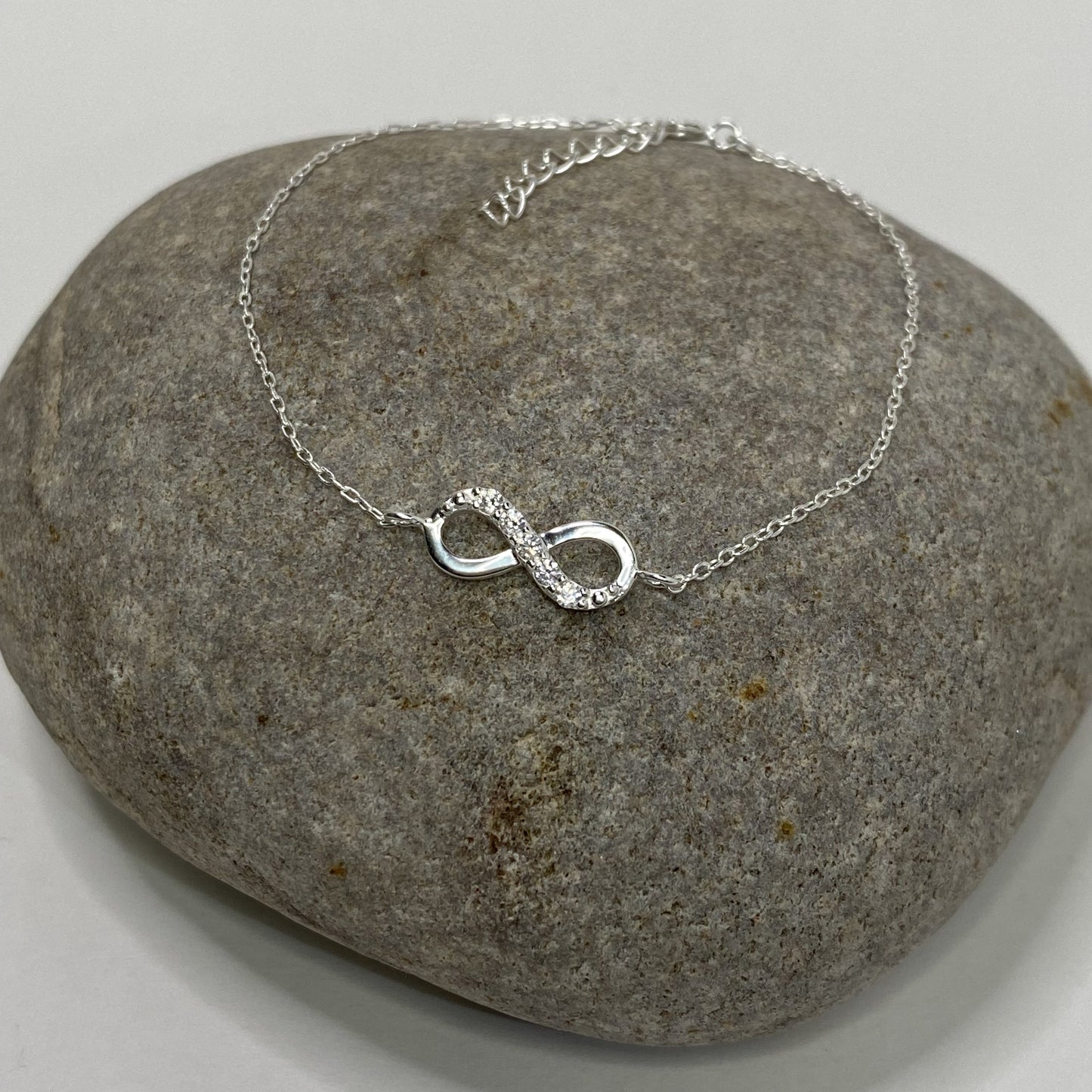 Sterling Silver .925 CZ Infinity Bracelet