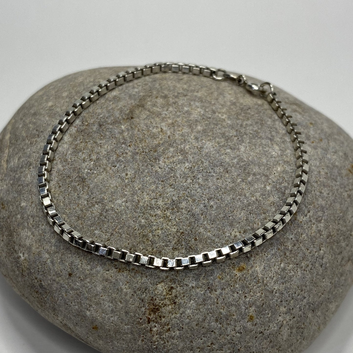 European Silver .915 Box Link Bracelet