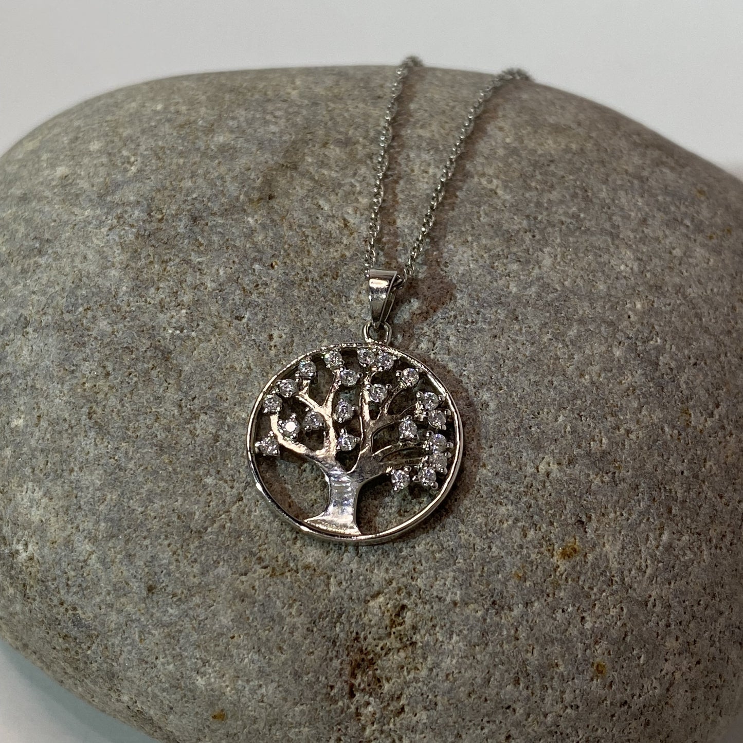 Sterling Silver .925 Crystal 'Tree Of Life' Necklace