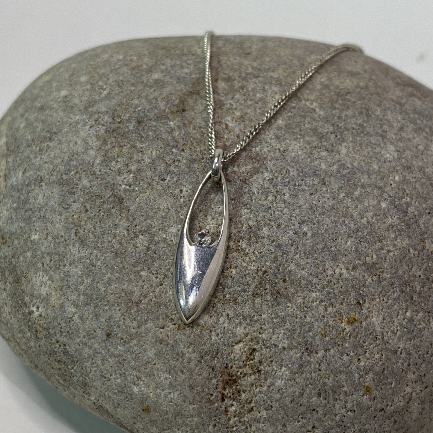 Sterling Silver .925 CZ Pendant Necklace