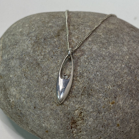 Sterling Silver .925 CZ Pendant Necklace