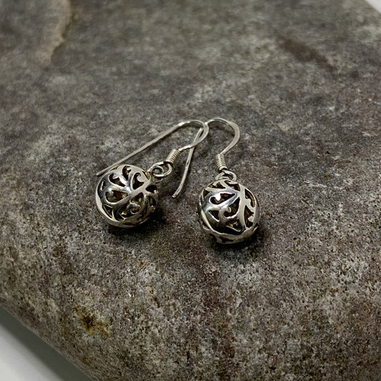Sterling Silver .925 Filigree Dangle Earrings