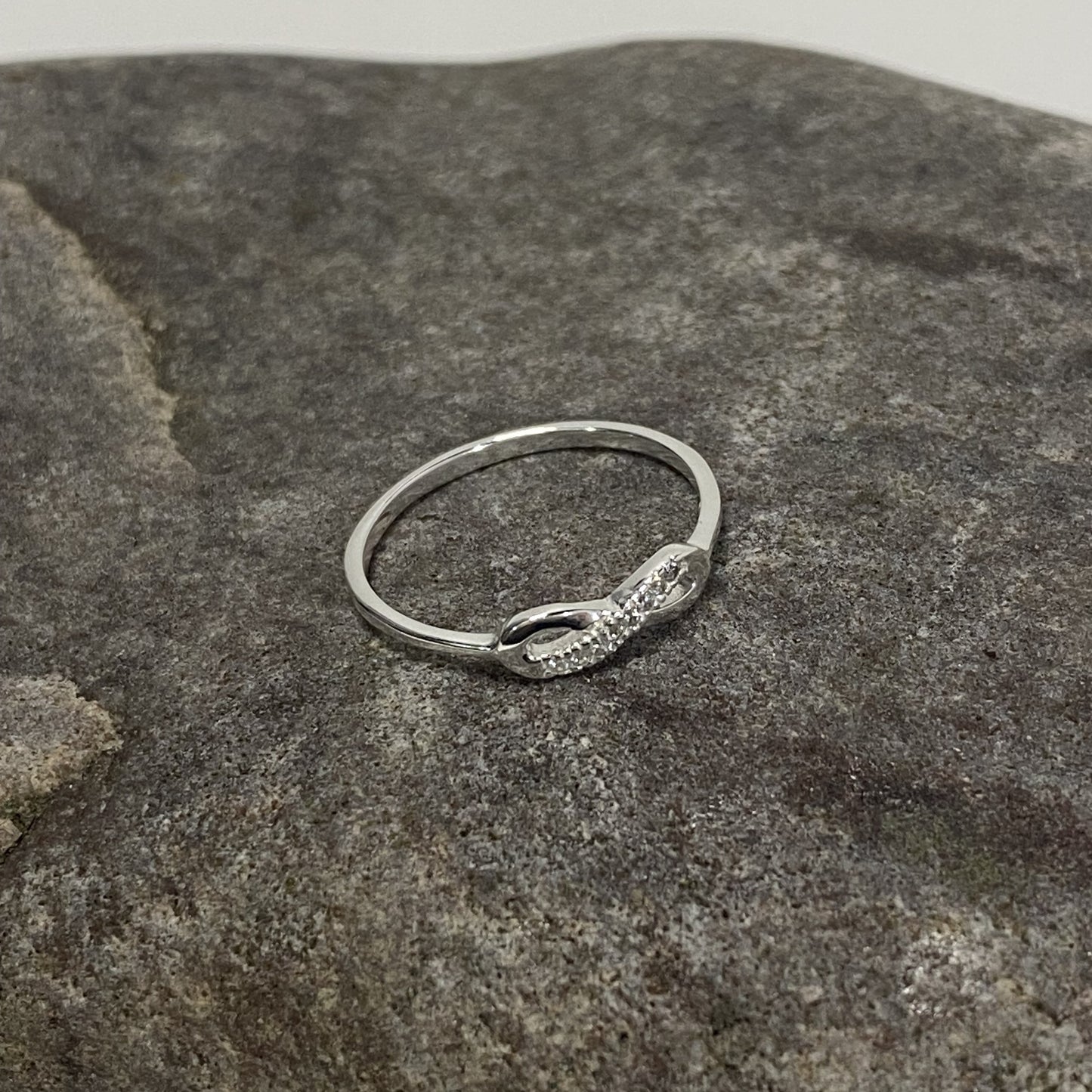 Sterling Silver .925 CZ Infinity Ring