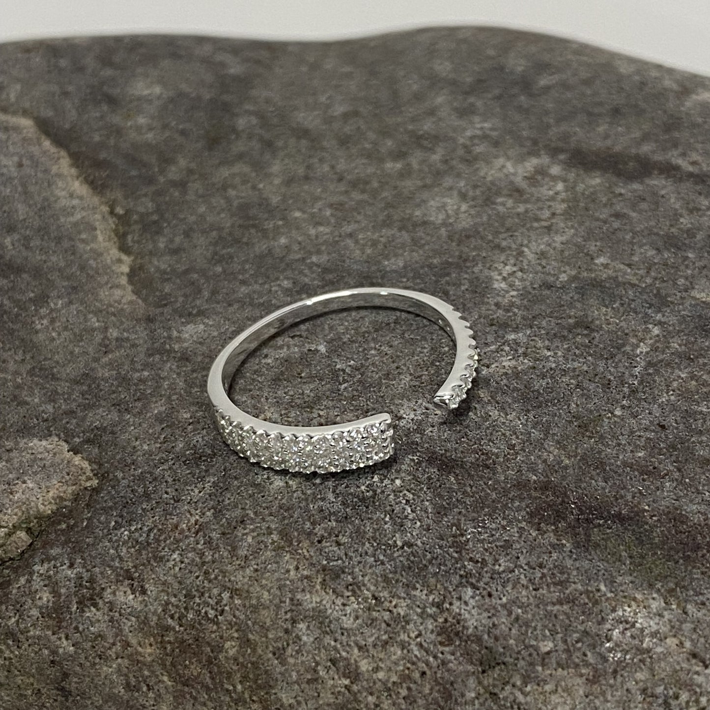 Sterling Silver .925 CZ Open Band Ring