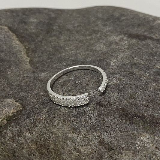 Sterling Silver .925 CZ Open Band Ring