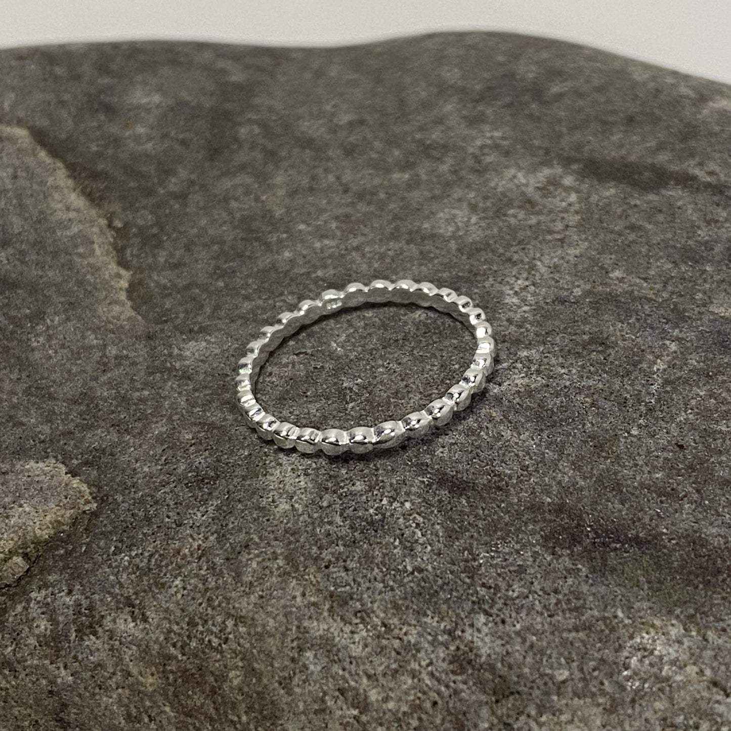 Sterling Silver .925 Beaded Stackable Ring