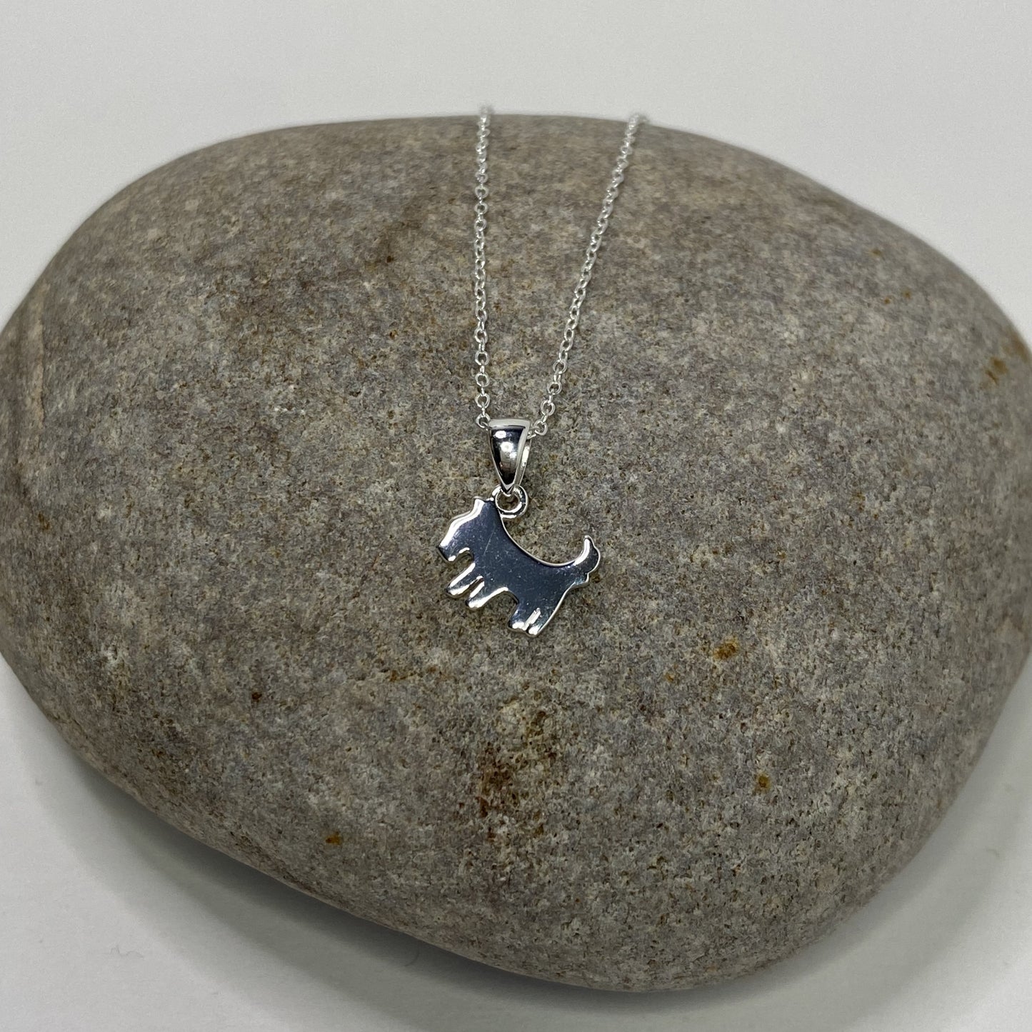 Sterling Silver .925 Dog Pendant Necklace