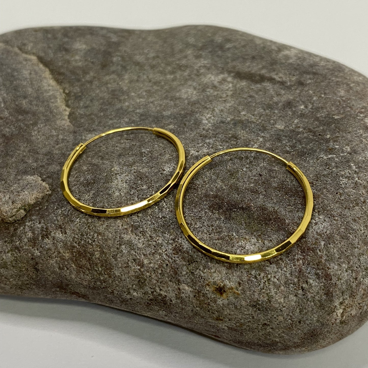 25mm Sterling Silver .925 14ct Gold Plated Hoop Earrings