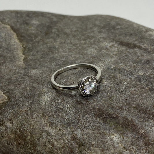 Sterling Silver .925 CZ Solitaire Ring